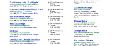 google hotel finder listing