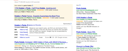 Adwords and promoted hotels