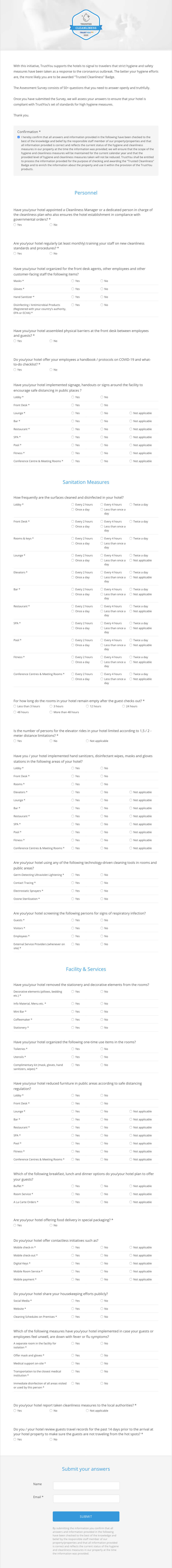 TrustYou Cleanliness badge Survey