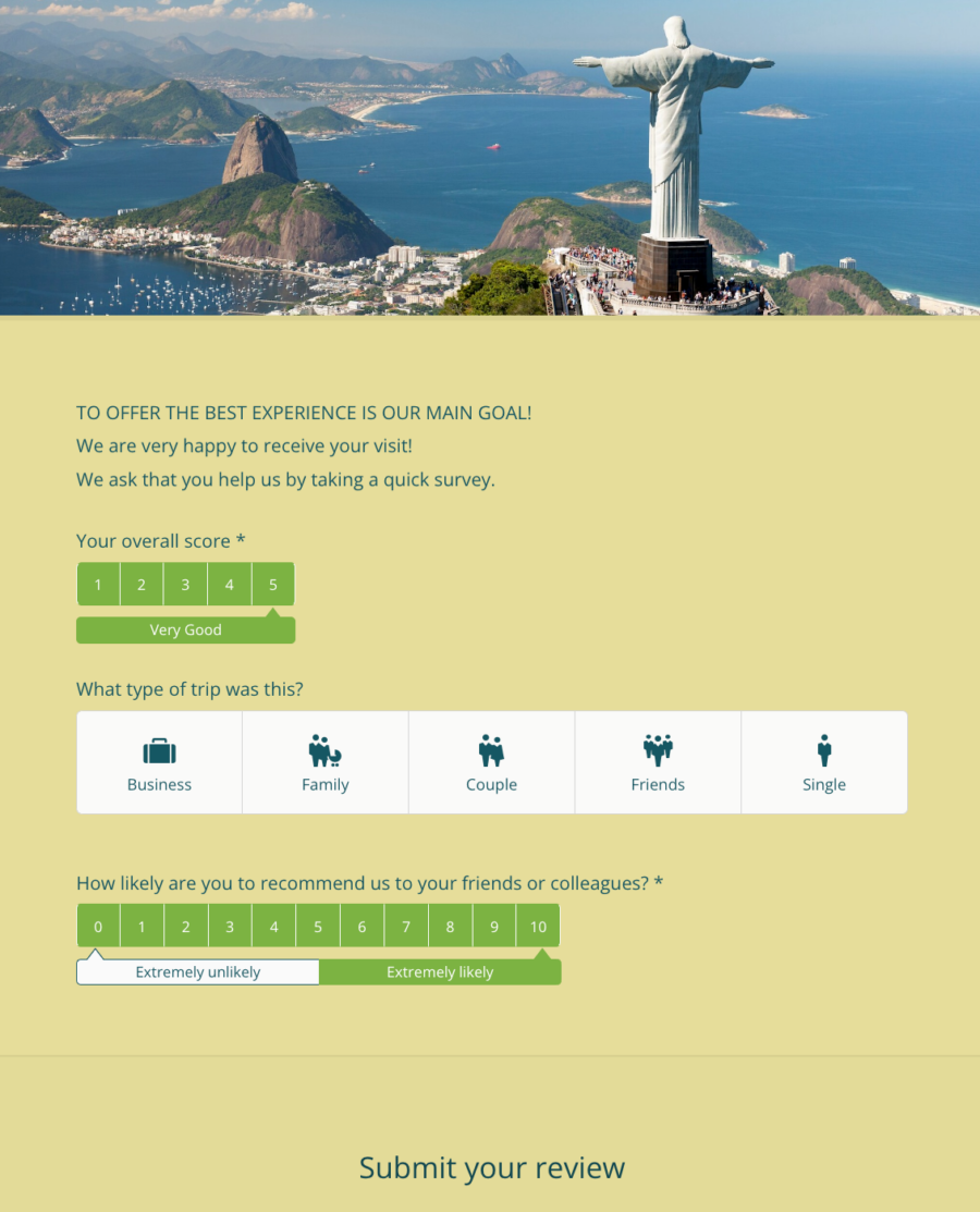 A Sample Survey A Destination Could Send During The Travel Experience 1