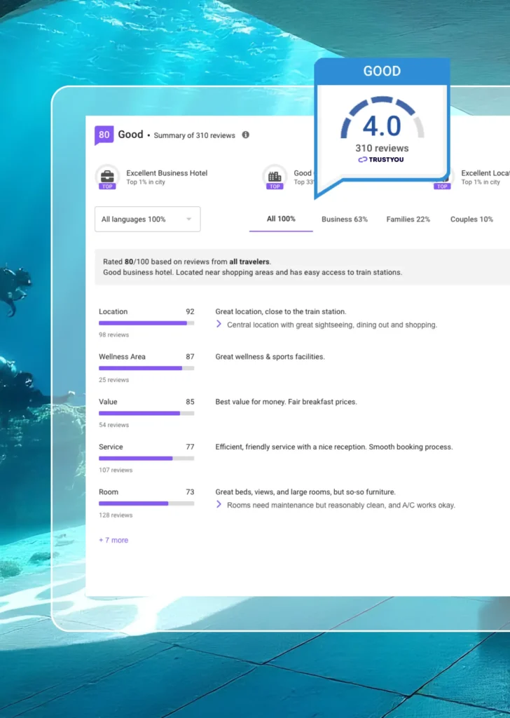 Marketing widget of CXP to showcase reputation on website or Google