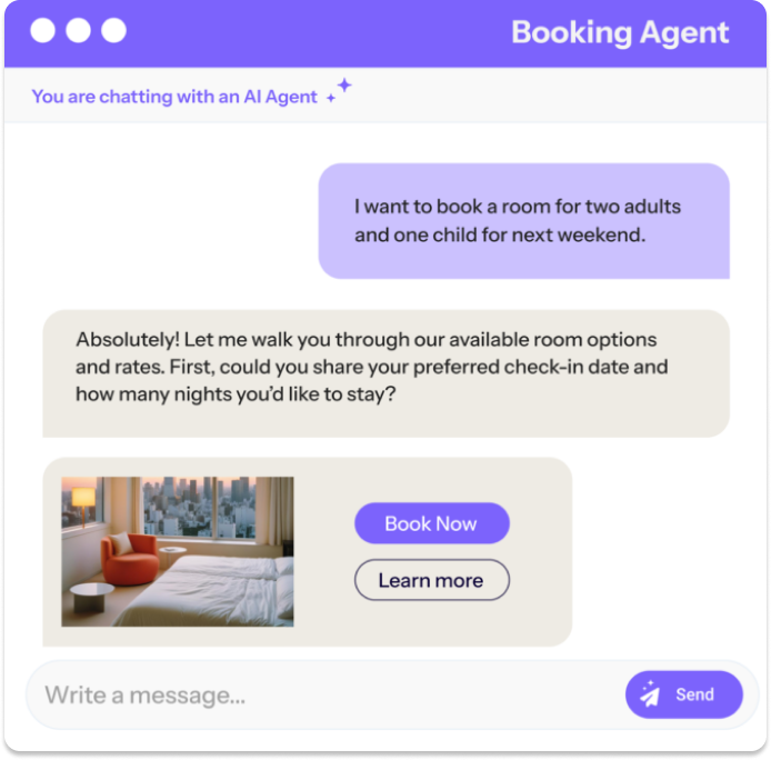 Screenshot of AI Agents Booking Agent