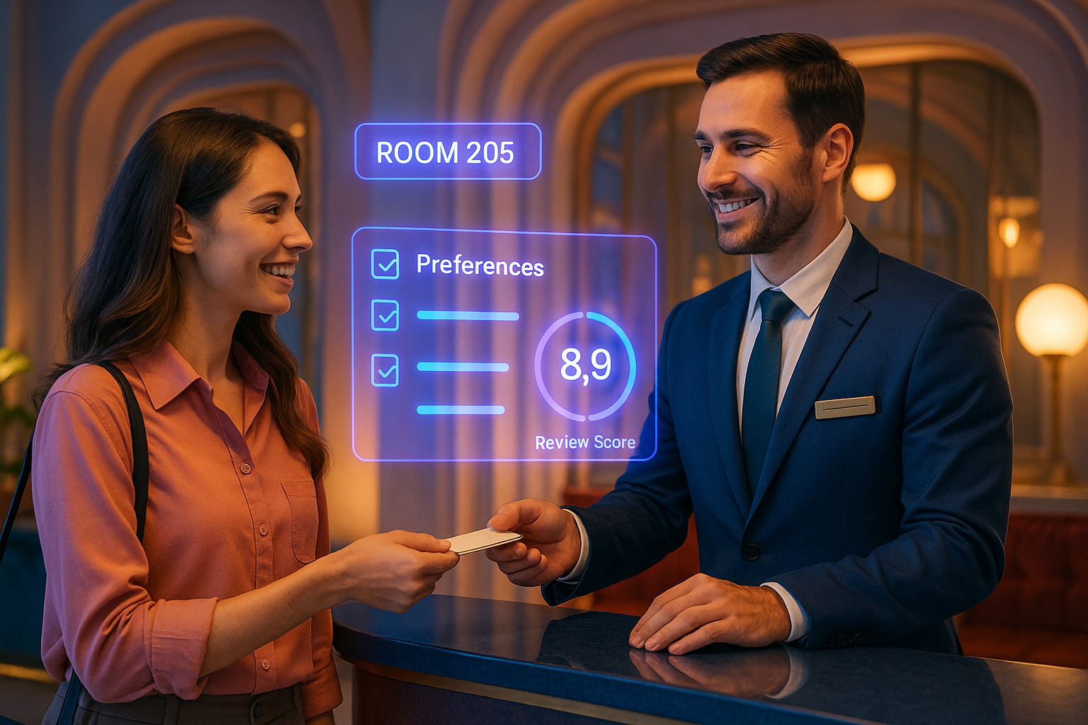 Hotel staff using TrustYou AI Agents to improve customer satisfaction and reduce operational costs.